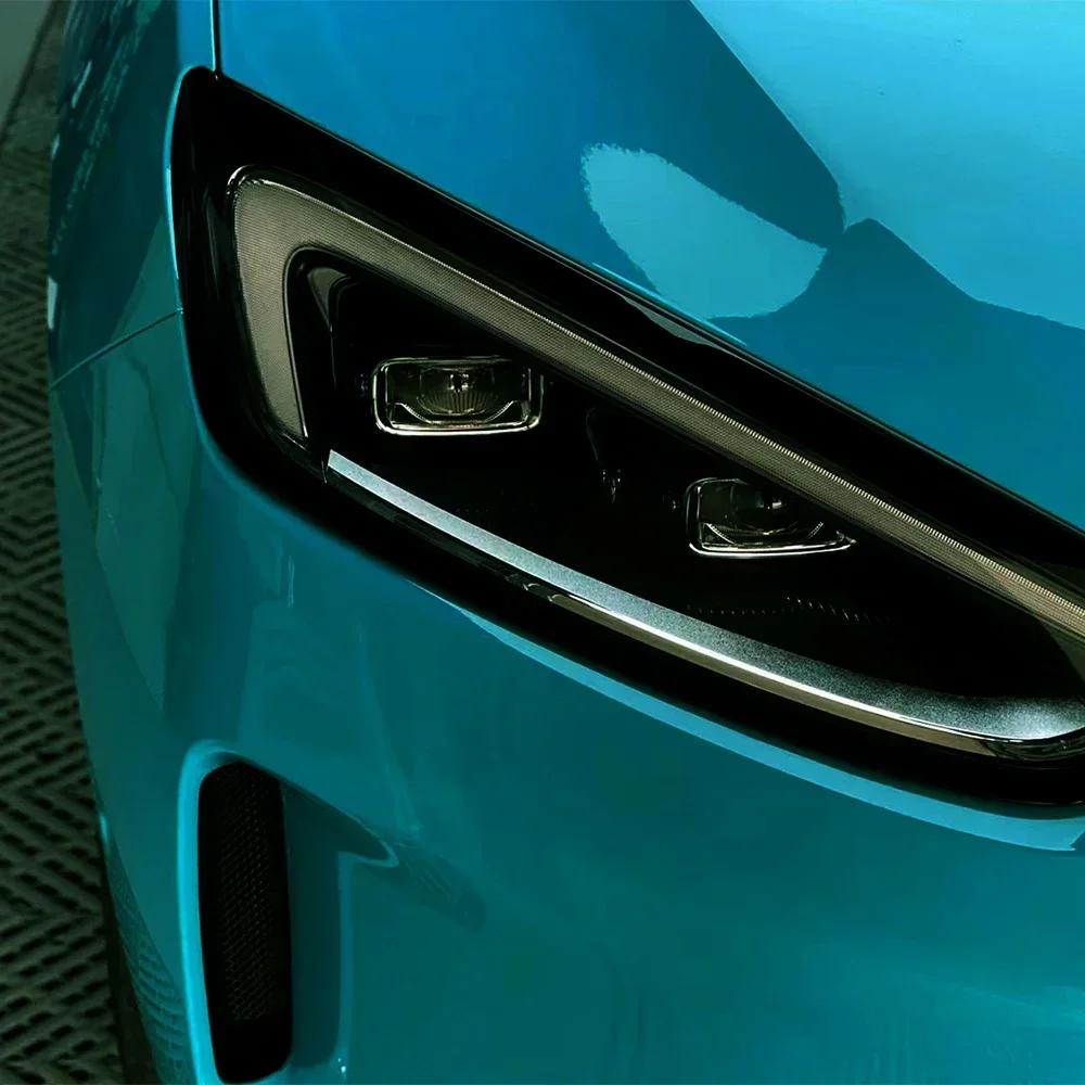 0.5m Wide Ultra Gloss Miami Blue Car Sticker Bubble Free Vinyl Film PET Decal Vehicle Body Self Adhesive Sticker Car Accessories
