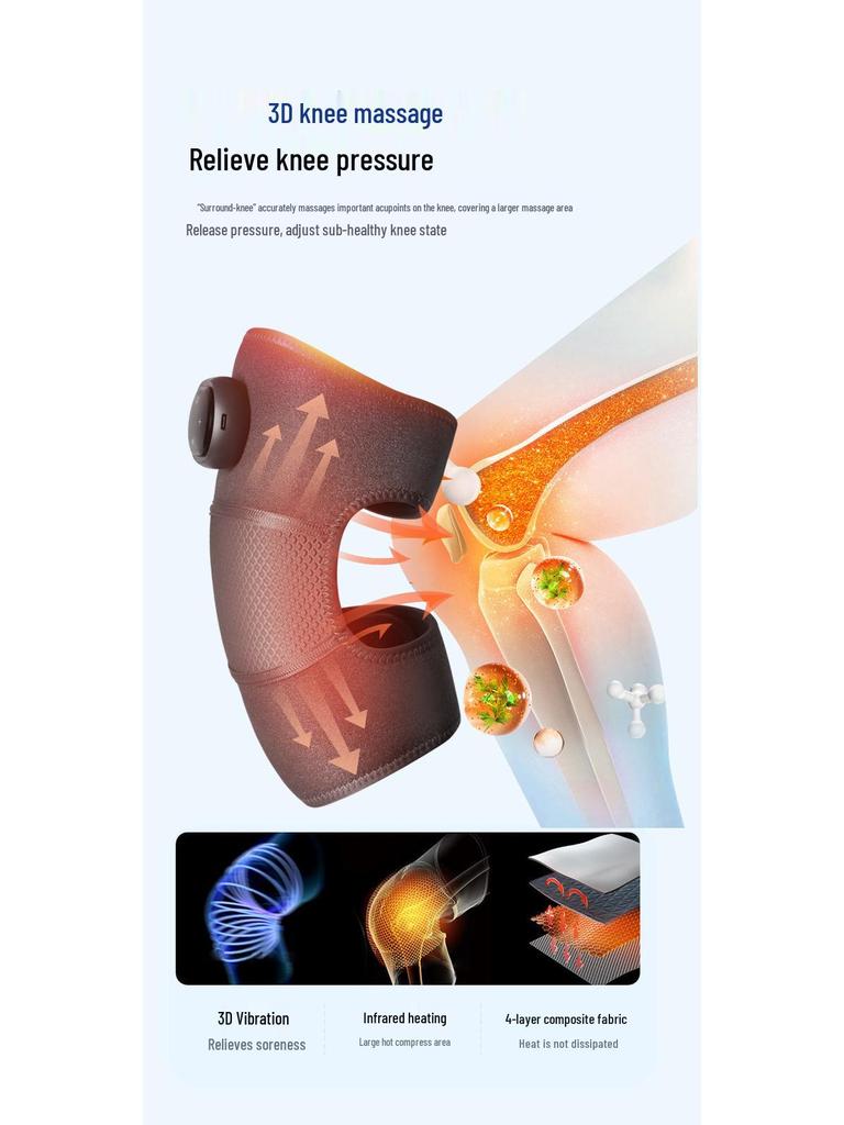 Heated Knee Massager with Hot Compress and Vibration Therapy