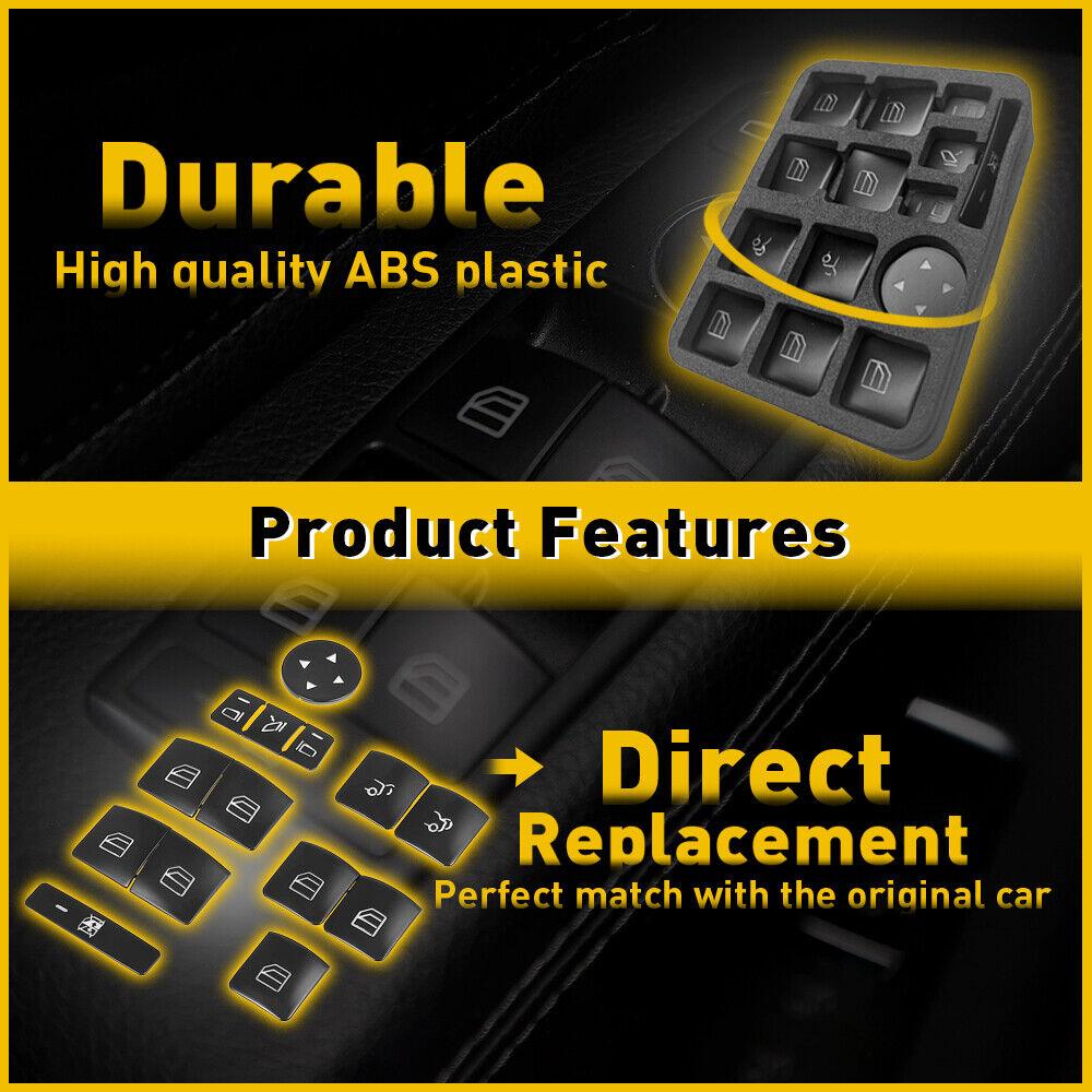 For Mercedes Benz CLA 180 200 GLA 180 200 2013 2014 2015 2016 2017 2018 2019 14x Car Replacement Parts Window Switch Button Interior Repair Stickers