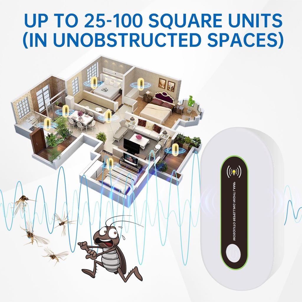 2024 Ultrasonic Silent Pest Repeller with Night Light - Energy Saving Rat, Cockroach, Insect, and Mosquito Control for Home
