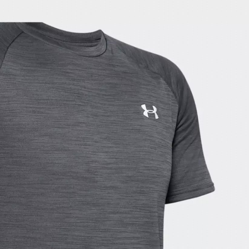 Under Armour Pure Color Crew Neck Loose Straight T-Shirt Men Tops Gray Black 1327965-002