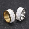 8MM Five-Row Rhinestone Inlaid Ceramic Stainless Steel Ring