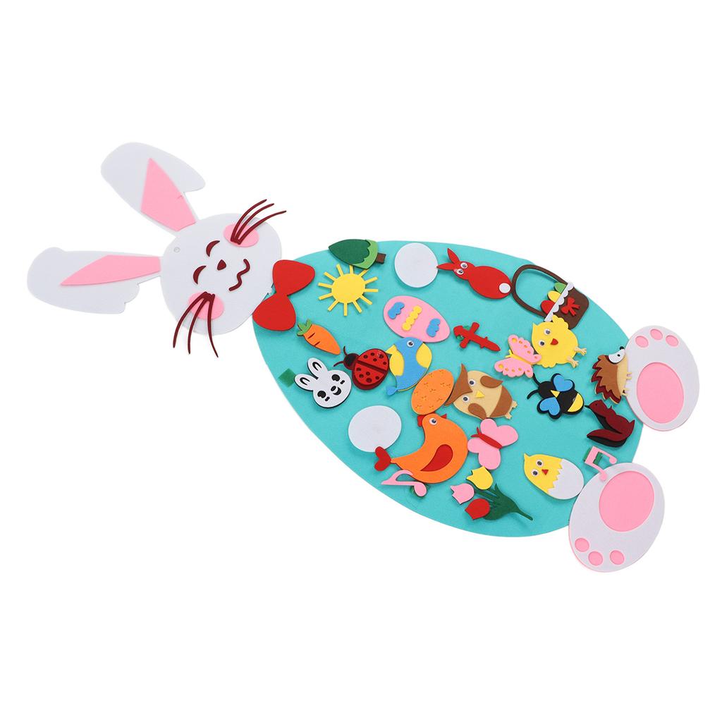 Toddler DIY Felt Rabbit Set Wall Hanging Bunny Crafts Ornaments for Home Party Decoration