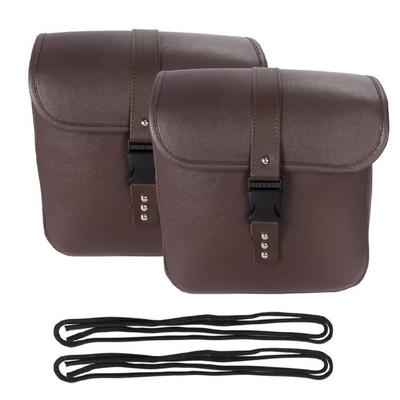 Motorcycle Storage Saddlebag Quick Detach Buckle Water Resistant Bike Side Bag PU Leather Storage for Tourings Riders