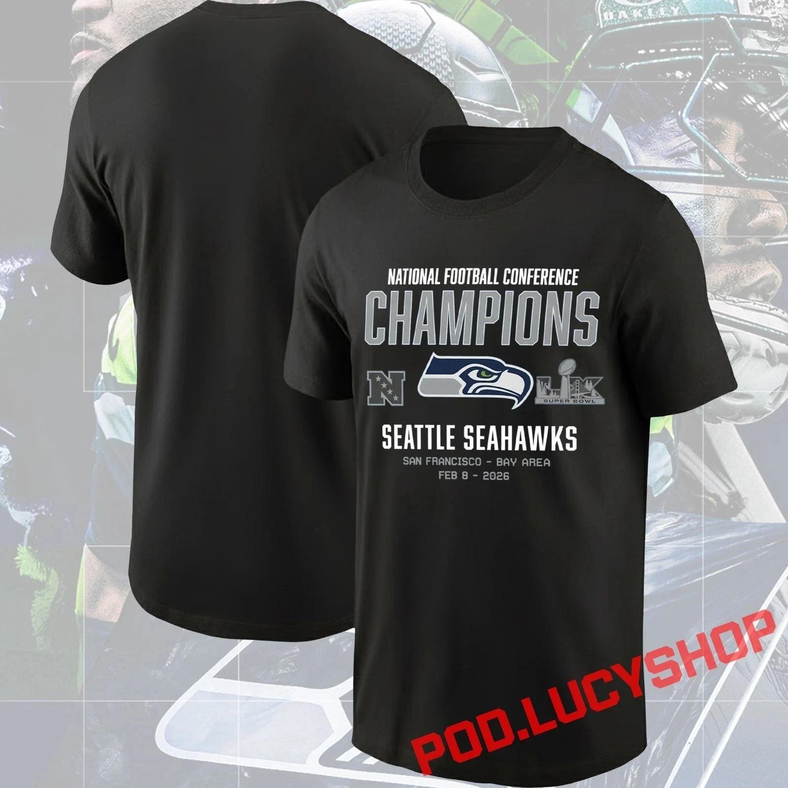 Seattle Seahawk 2025 National Football Conference Champions T-Shirt S-5XL 3XL
