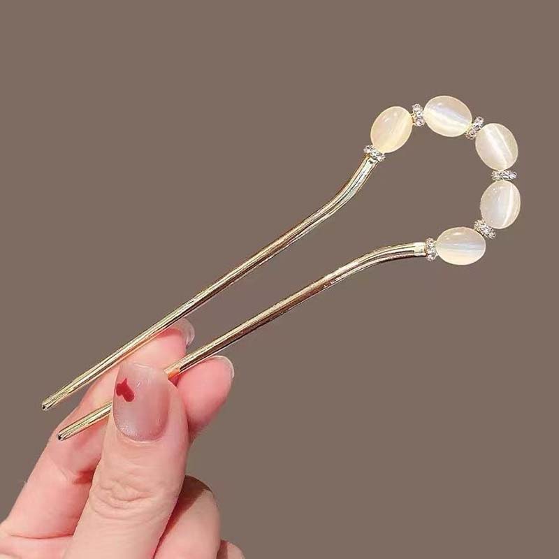 

Трендовая металлическая U-образная заколка для волос для женщин, роскошная хрустальная опаловая заколка для волос, шпильки, шпилька, головной убор, инструменты для укладки волос