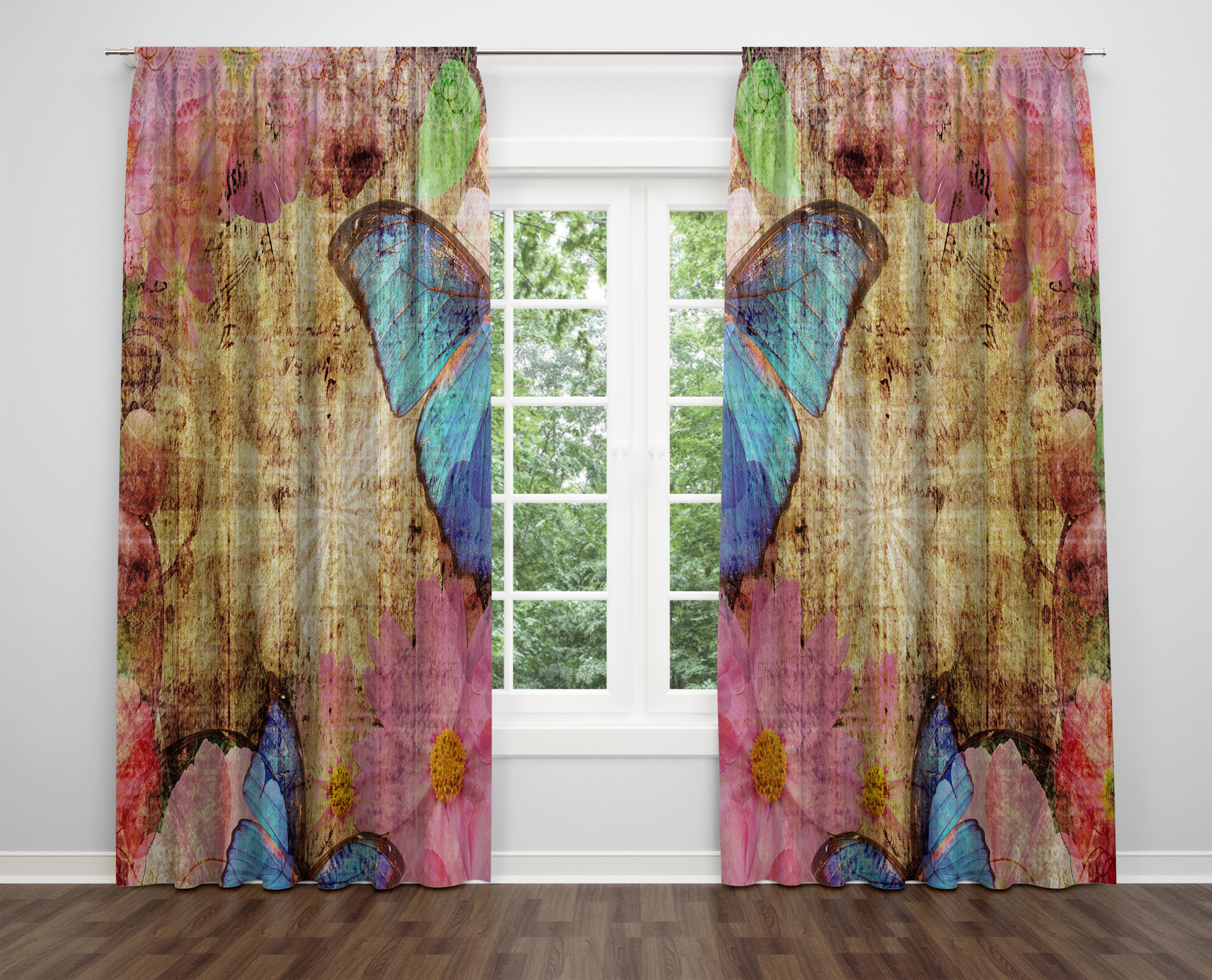 

Декоративний дизайн, високоякісна бавовняна тканина, ви можете вибрати одну або подвійну фіранку з крила 1 piece різнокольоровий