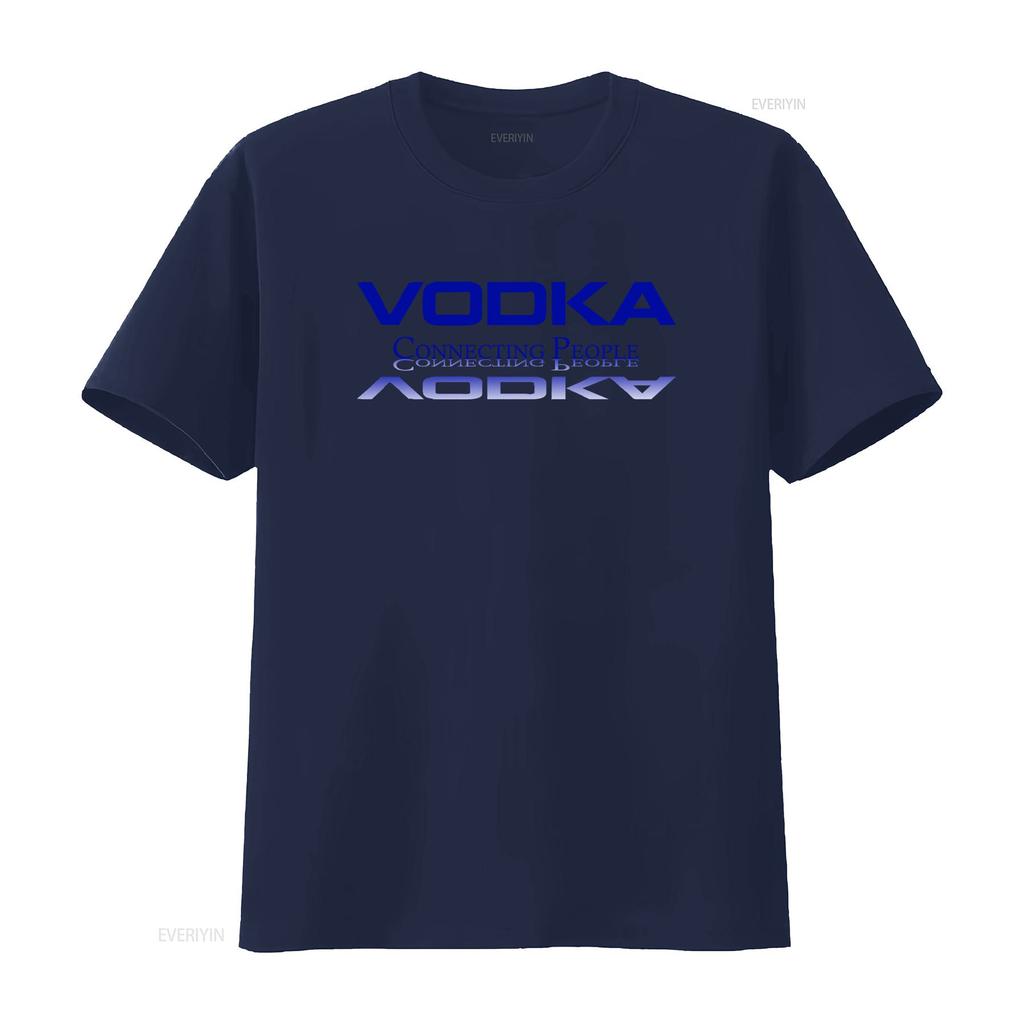 Wodka Verbindet Menschen Print Trendiges Weißes T-Shirt 040 W vintage Gewaschen Leicht Lässig Atmungsaktiv Bequem Grafik