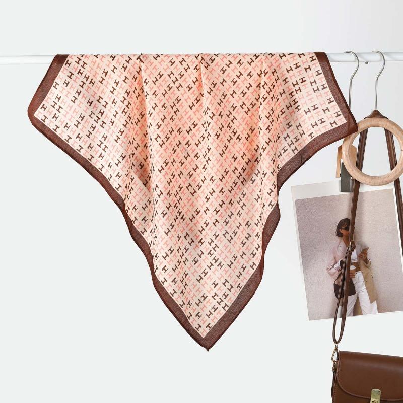 New Women's Temperament Small Square Scarf Decorative Scarf Velvet Small Silk Scarf New Autumn and Winter Warm Scarf