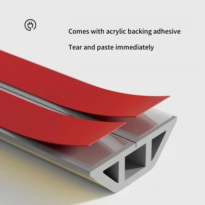 1pc 1m/39.37in Wear-resistant Trunking Fixed Wire Trunking with Adhesive Backing Soft Rubber Self-adhesive Wire Casing
