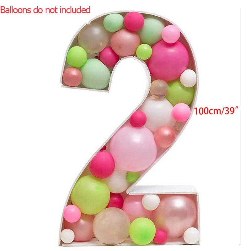 Birthday Figure Balloon Filling Box Large Number 1-9 Mosaic Balloon Frame Foam Cardboard For Birthday Party Anniversary Decor