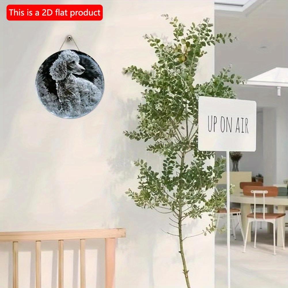 1 szt. 2d płaski okrągły drewniany znak- 20 cm sypialnia sztuczna rzeźba lodowa dekoracja okna wieniec znak dekoracja prezent Shih Tzu motyw dekoracja