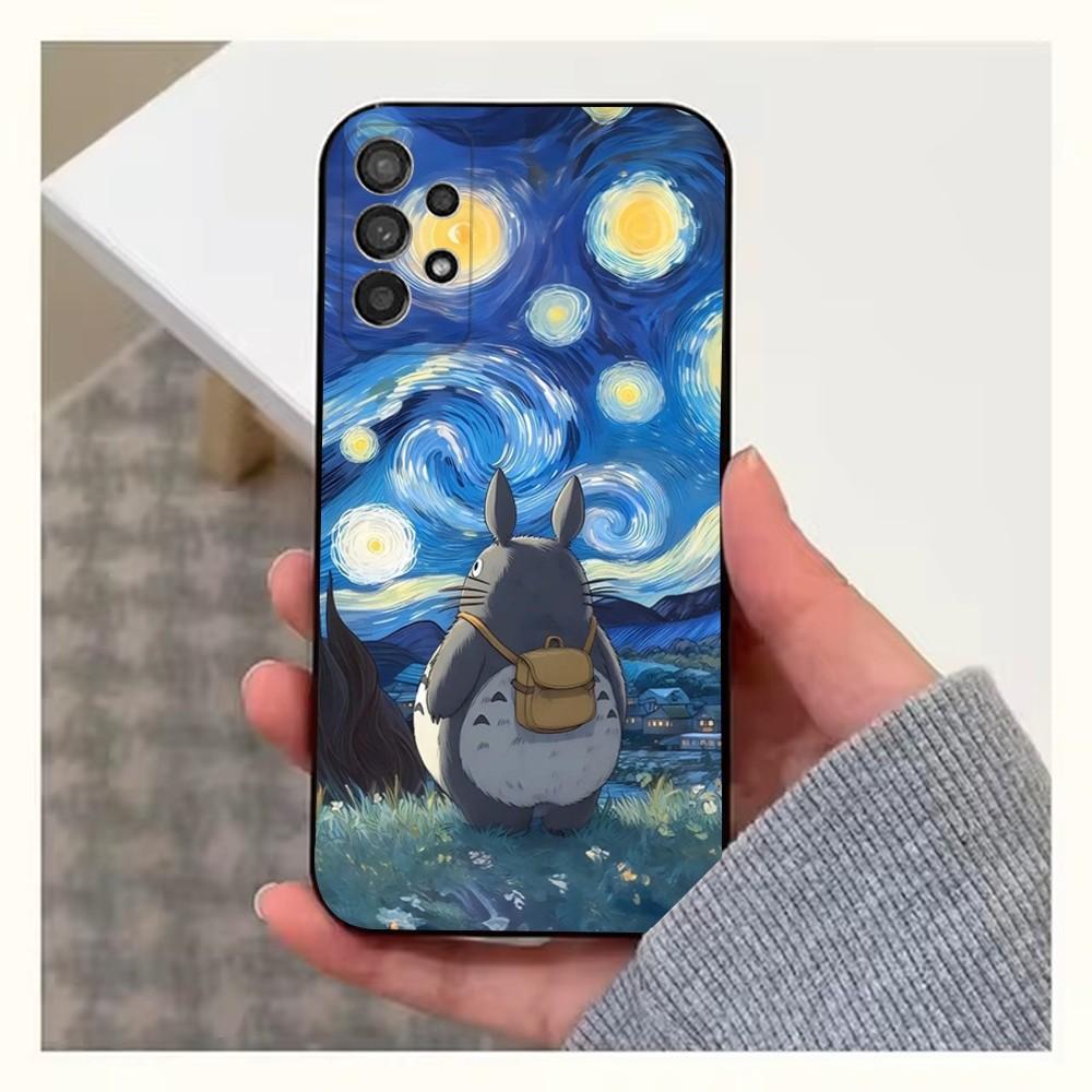Cartoon T-Totoro-ES Phone Case For Samsung S25,S24,S23,S22,S20,S21,S10,Ultra,Plus,Lite,FE,Soft Silicone Black Cover