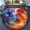 Phoenix Art Round Area Rug,Carpet Rug for Living Room Bedroom Sofa Playroom Decor,Non-slip Floor Mat