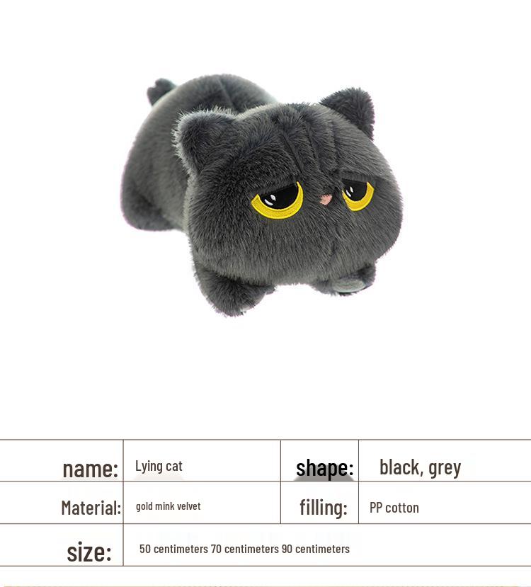 Cross-Border Long Plush Cat Pillow Doll for Girls - Cozy Comfort Bed or Leg-Clamping Toy