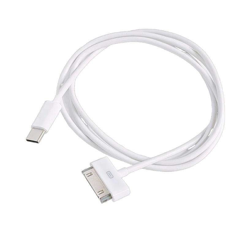 

Кабель для зарядки USB Type C на 30-контактный для Phone 3G/3GS для Phone 4/4S для Pad 1 для Pad 2 ПВХ кабель для синхронизации данных белый