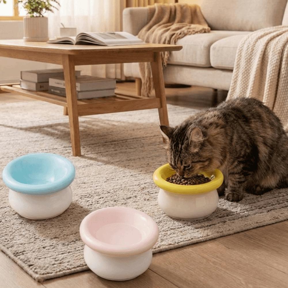Ceramic Pet High Foot Bowl Large Capacity Dog Food Feeder Pet Drinking Feeder For Dogs Cats
