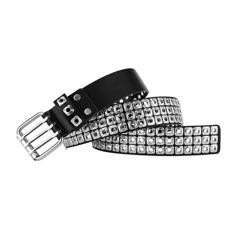 Women Adjustable Waist Belt Black Color Belt All-match Coat Dress Men Harajuku Formal Waistband with Pin Hole Decor