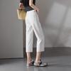 SOFSIL Women's High-Waisted White Straight-Leg Denim Jeans