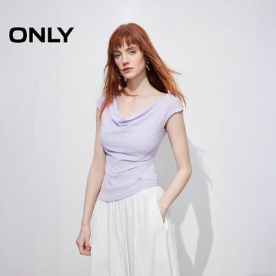 2026 Spring Ruched Drape Neck Sleeveless T-Shirt
