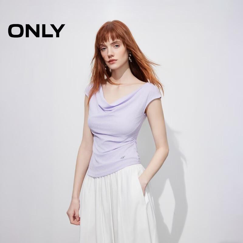 ONLY 2026 Spring Ruched Drape Neck Sleeveless T-Shirt M