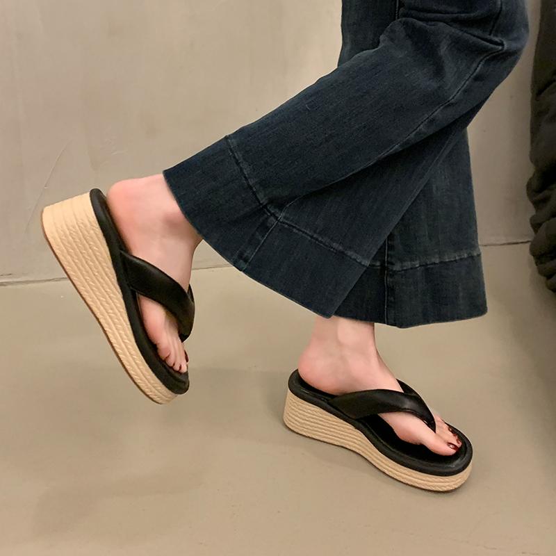 2025 Summer Wedges Heel Women's Fashion Slippers Comfort Party Dress Slides Beach Vacation Flip Flop Shoes
