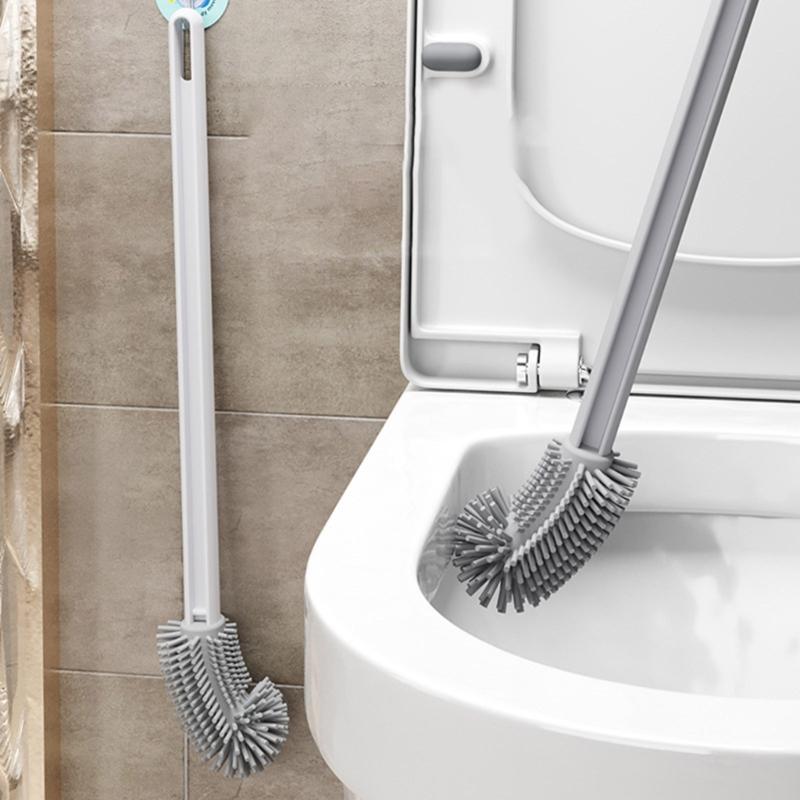 Household Toilet Bowl Brush Bathroom Cleaning Tools Flexible Bendable Silicone Bathroom Toilet Cleaning Brush Enduring