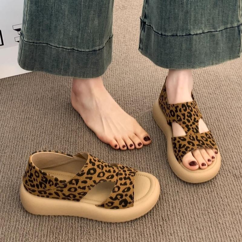 Thick Platform Roman Sandals Women Summer Soft Soles Slides Two-Wear Slippers Skirt Matching Shoes