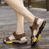 Summer Men's Sandals Handmade Genuine Leather Men's Shoes Mens Outdoor Anti Slip Beach Sandals Fashionable Men's Sports Shoes