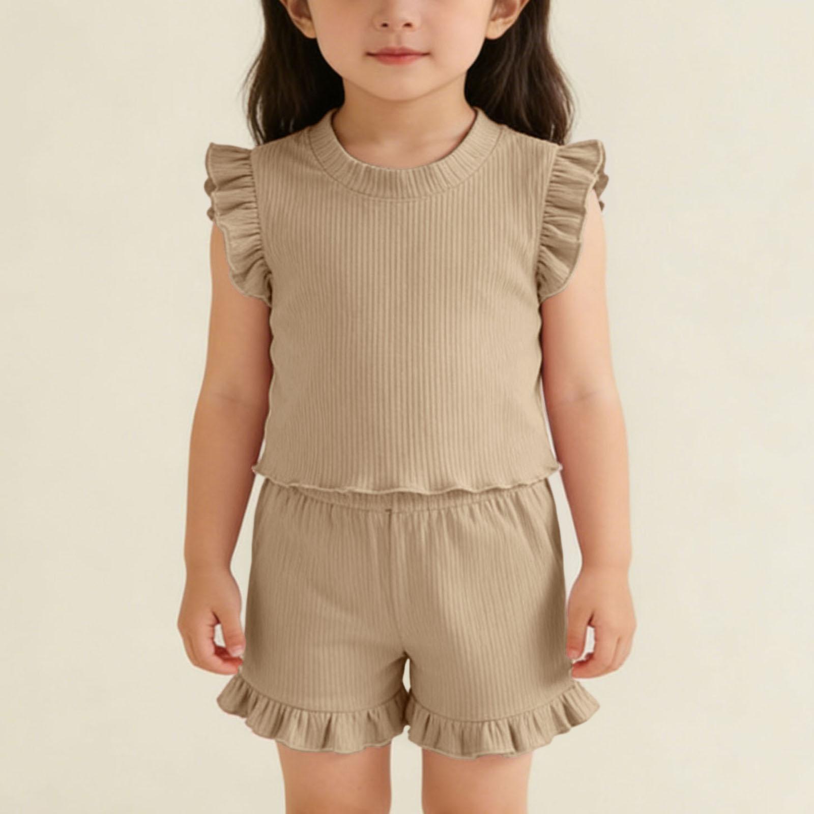 Children s Sweet Set Cute Vest Shorts Girls Sleeveless Casual Two-Piece Set 140