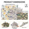 9Pcs Beeswax Food Wrap 3 Sizes Reusable Natural Food Wrap Multi-purpose Organic Cotton Wax Cloth Household Kitchen Picnic Wrap