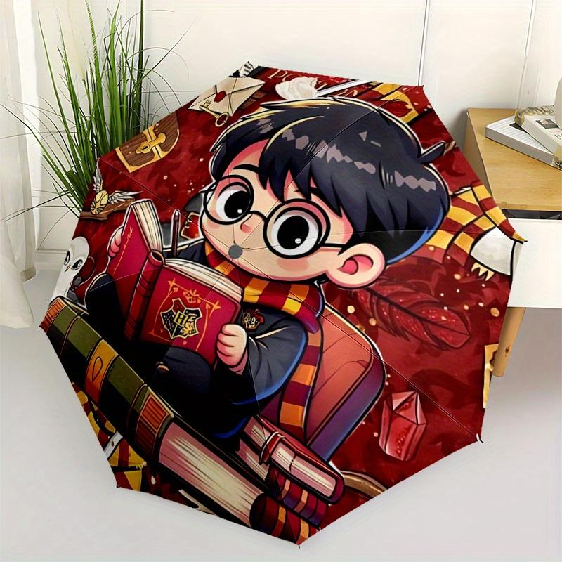 1pc Harry Potter Automatic Umbrella with Folding feature - Compact Travel Umbrella, Perfect Gift for Birthday, Christmas, 100