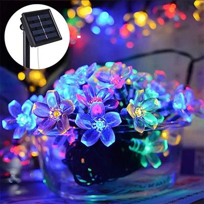 Solar-Lichterketten 5M 7M 12M 22M Kirschblüten Gartenleuchten LED-Lichterkette Außenlichterkette Straßenblumengirlande
