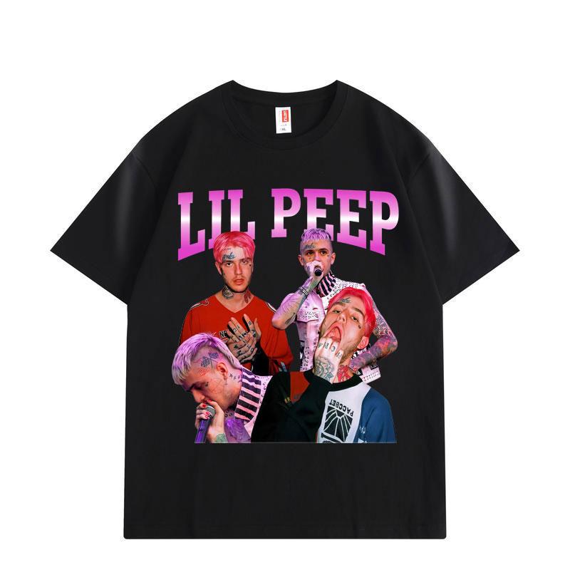 

Rapper Lil Peep Graphic T Shirts Fashion Hip Hop Short Sleeve T-shirts Summer Loose Cotton T-shirt Unisex Y2k Streetwear S