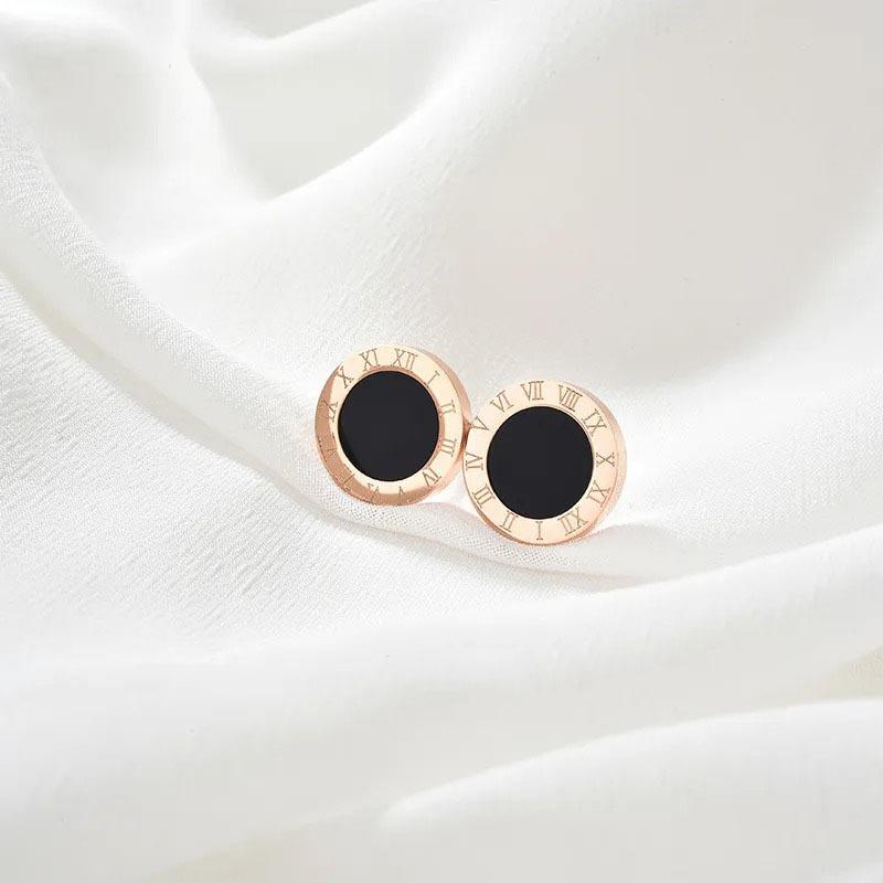 Roman Numeral Earrings for Men, Titanium Steel, Non-fading, Accessory for Women, Retro Jewelry