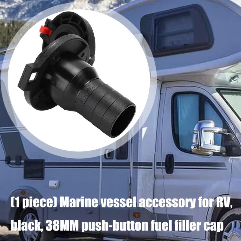 Marine 38mm Black Push Button Boat Fuel Deck Fill/Filler For Boats Trucks With UV Resistant Polymer Construction