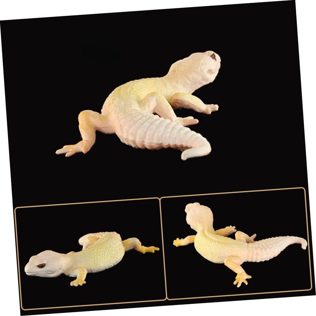 Toyvian 2pcs Simulation Gecko Miniature Animals Tablescape Decor Toys for Toddler Fake Reptile Rubber Lizard Statues Tricky Gecko Toys PVC Animal