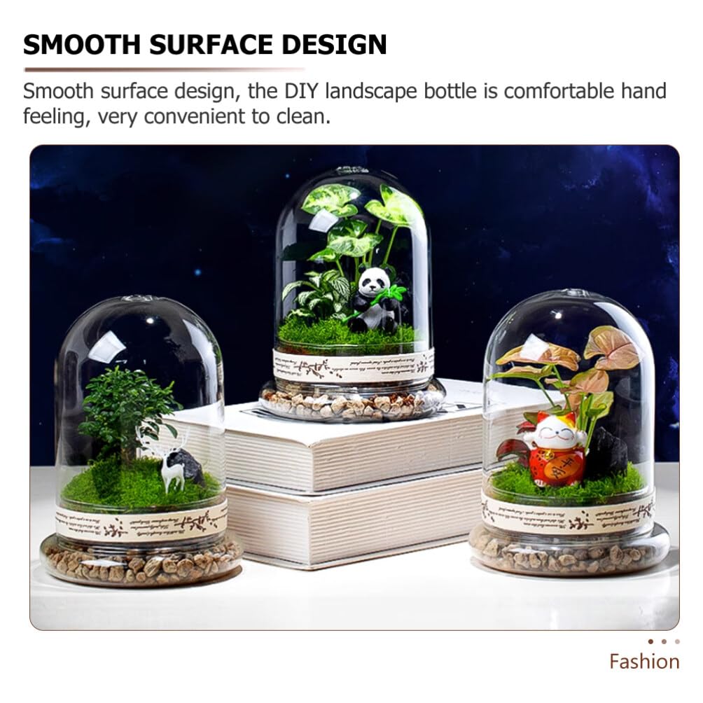 YARNOW Terrarium Container, Glass Micro Landscape Bottle, 6.7" x 4.7", Clear Display Dome for Indoor Use, DIY Decor
