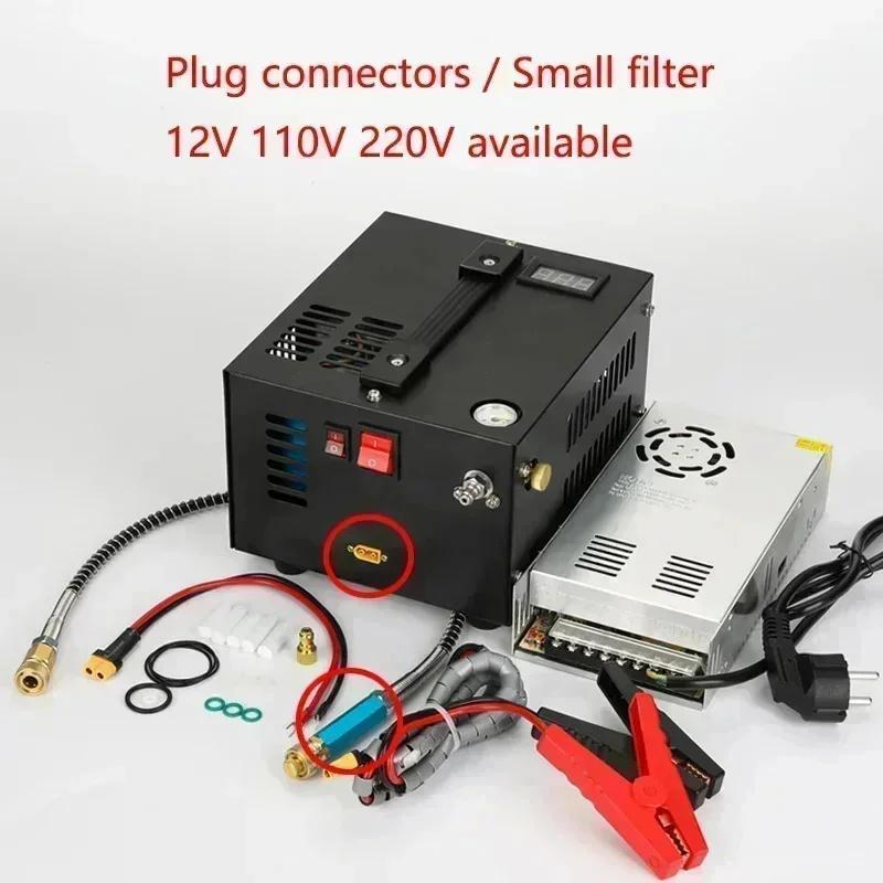 Compresor de Aire Recargador de Bomba PCP 12V 110V 220V 300bar 4500Psi 30Mpa Para Caza Buceo Bomba de Aire para Coche Neumático de Motocicleta