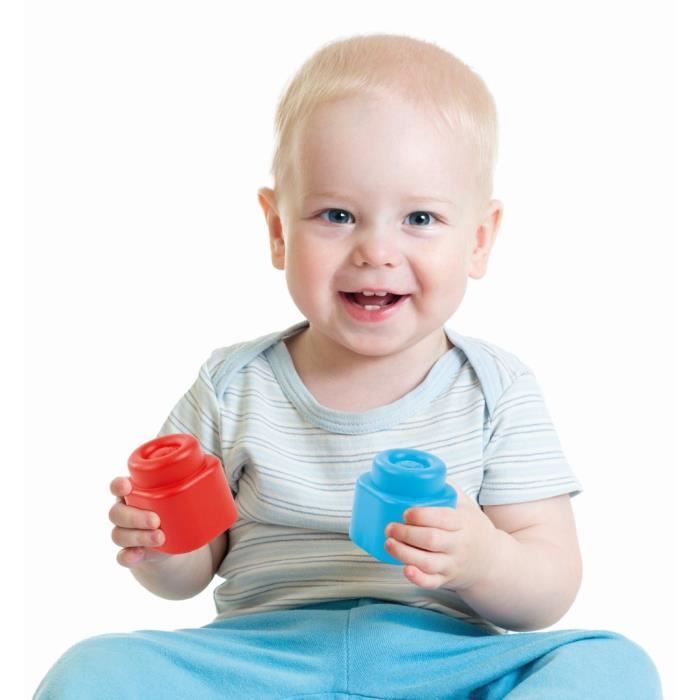 Clementoni - Clemmy Baby - Beutel 40 weiche Würfel - Gemischt - Ab 9 Monaten - Weicher Würfel gewährleistet Sicherheit und kann in