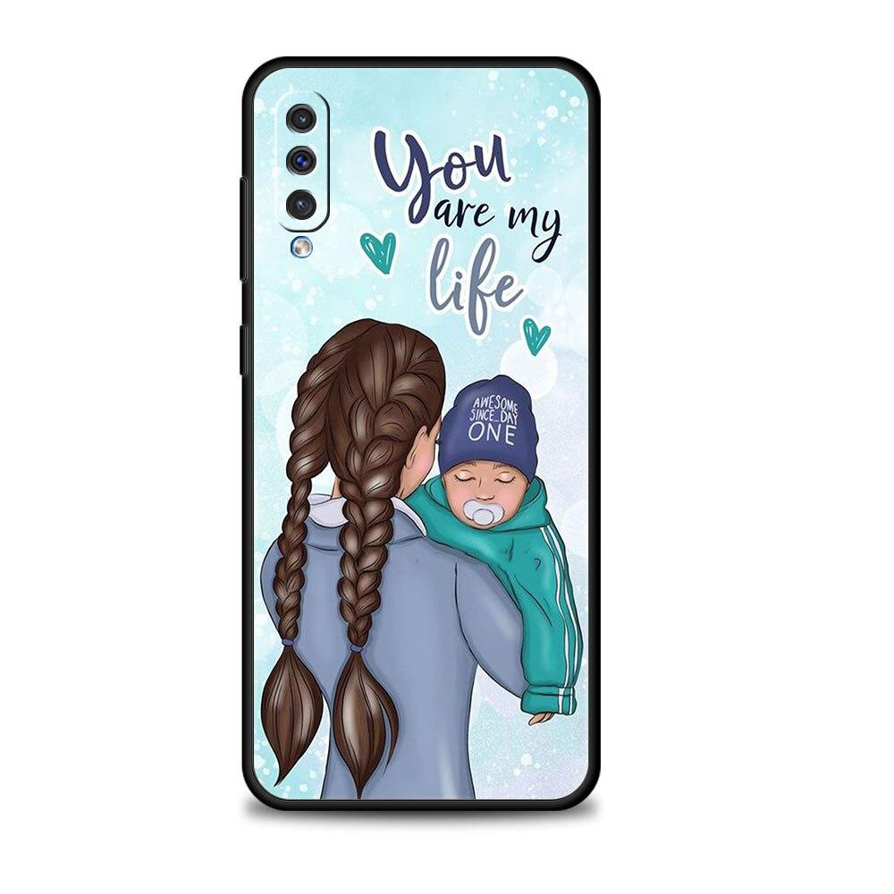 Capinha Cellphone Funda Fashion Girl Super Mom Baby For Samsung Galaxy A50 A10s A70 A30 Note 20 Ultra 10 A20e A40 A20s A10