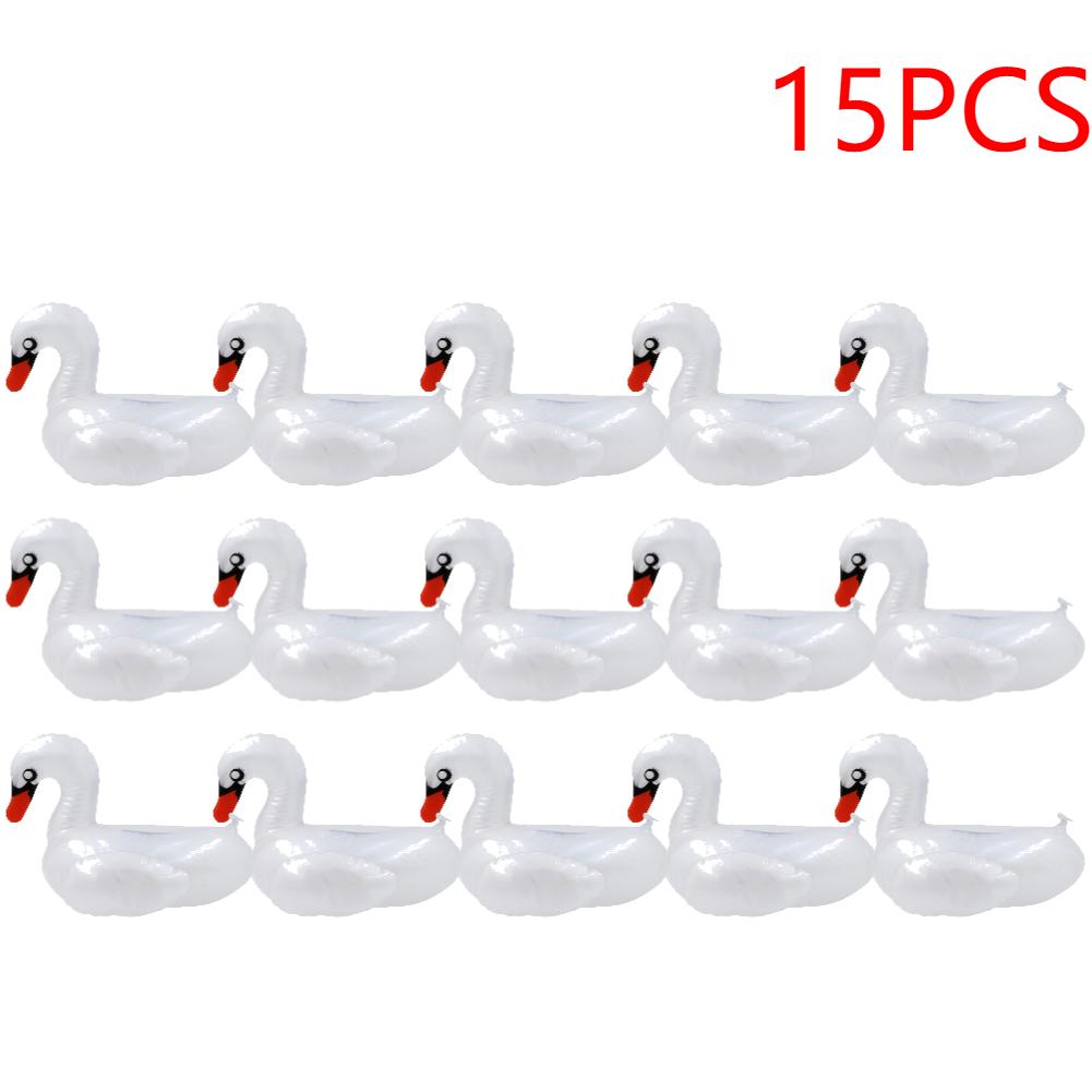 5-20PCS Swan Beverage Glass Holder PVC Cartoon Swan Cup Cushion Portable Water Inflatable Coasters for Holiday Birthday Party