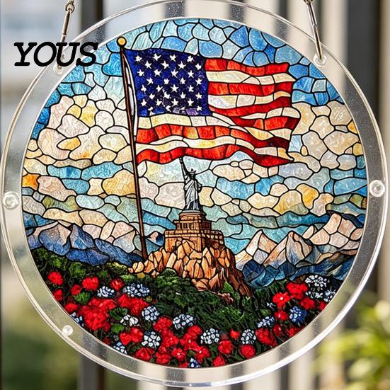 Glass Wind Chime Effect Acrylic Puzzle Suncatcher, Bee Yellow Flower Sun Catchers for Window Hanging, 7.48 Inch DIY Collectible Piece Craft