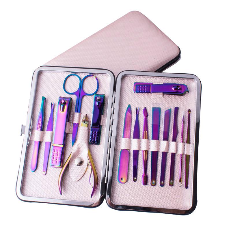 15 Pcs Stainless Steel Manicure Set Household Stainless Steel Manicure Kit Nail Clippers Cuticle Cleaning Pedicure Care Tools