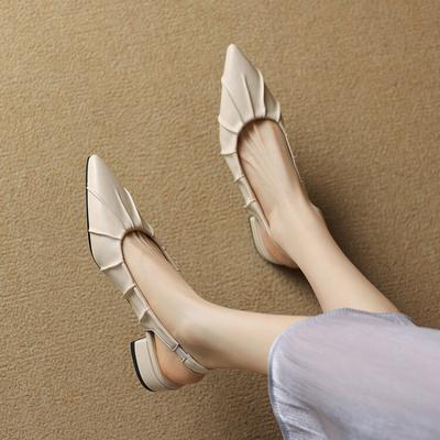 Sommer Damen Tasche Kopf hinten leer Sandalen lässig einfarbig spitze Zehe Fußbedeckung neu ein Pedal Größe flache Sandalen