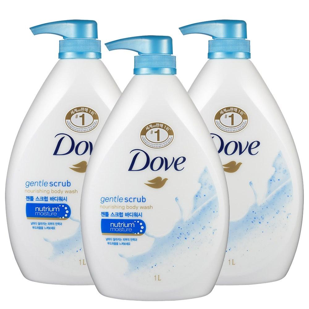 Dove Gentle Scrub Body Wash, 1L, 3 units