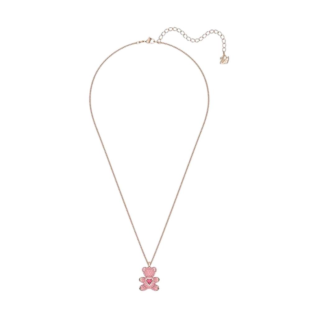 Swarovski Teddy Heart Pink Rose Gold Necklace 5642976 – Playful Elegance for Every Occasion