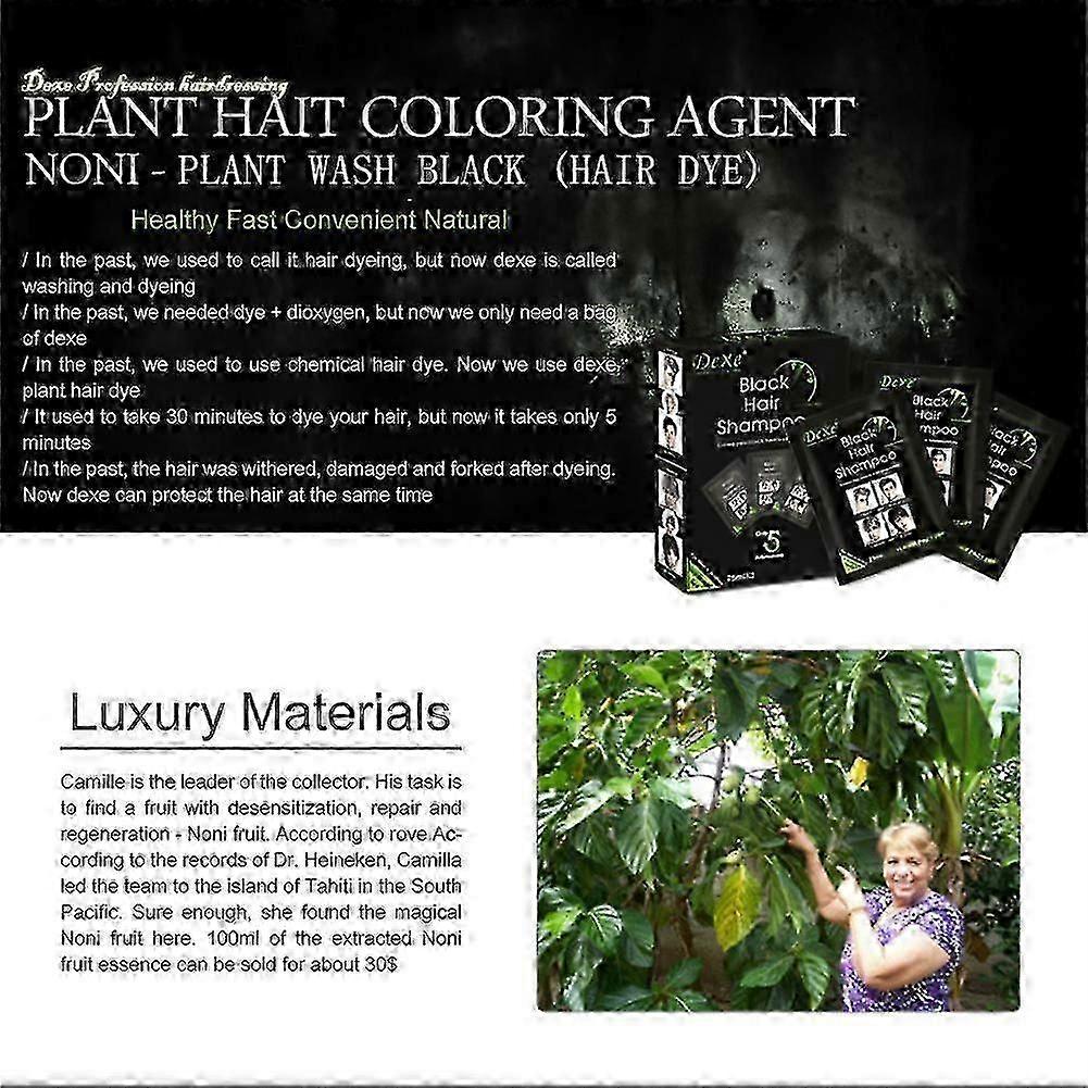 2025 Dexe 5-Minute Instant Black Hair Dye Shampoo - Quick & Easy for All Hair Types