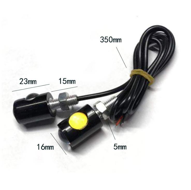 2Pairs Universal Motorcycle Signal Lamp Car LED Number License Plate Light Super Bright Eagle Eye Shape Bulb Turn Indicator