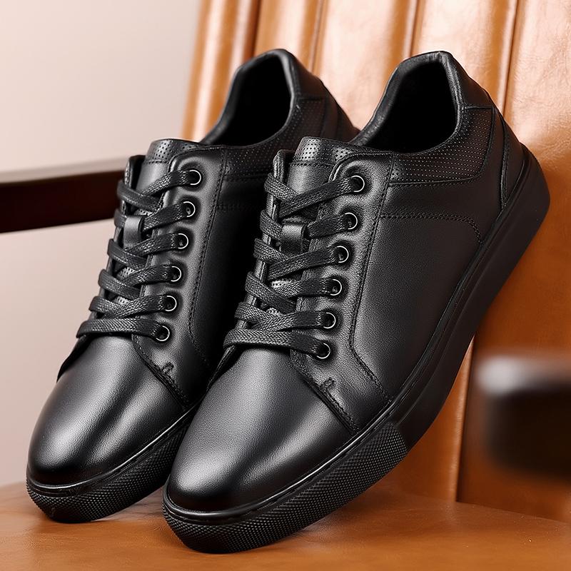 Genuine Leather Mens Casual Shoes Anti Slip Oxford Shoes Youth Trend Skateboard Footwear Daily Sports Sneakers Man Walking Shoes